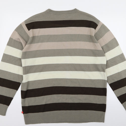Pod Mens Brown Striped  Pullover Jumper Size M