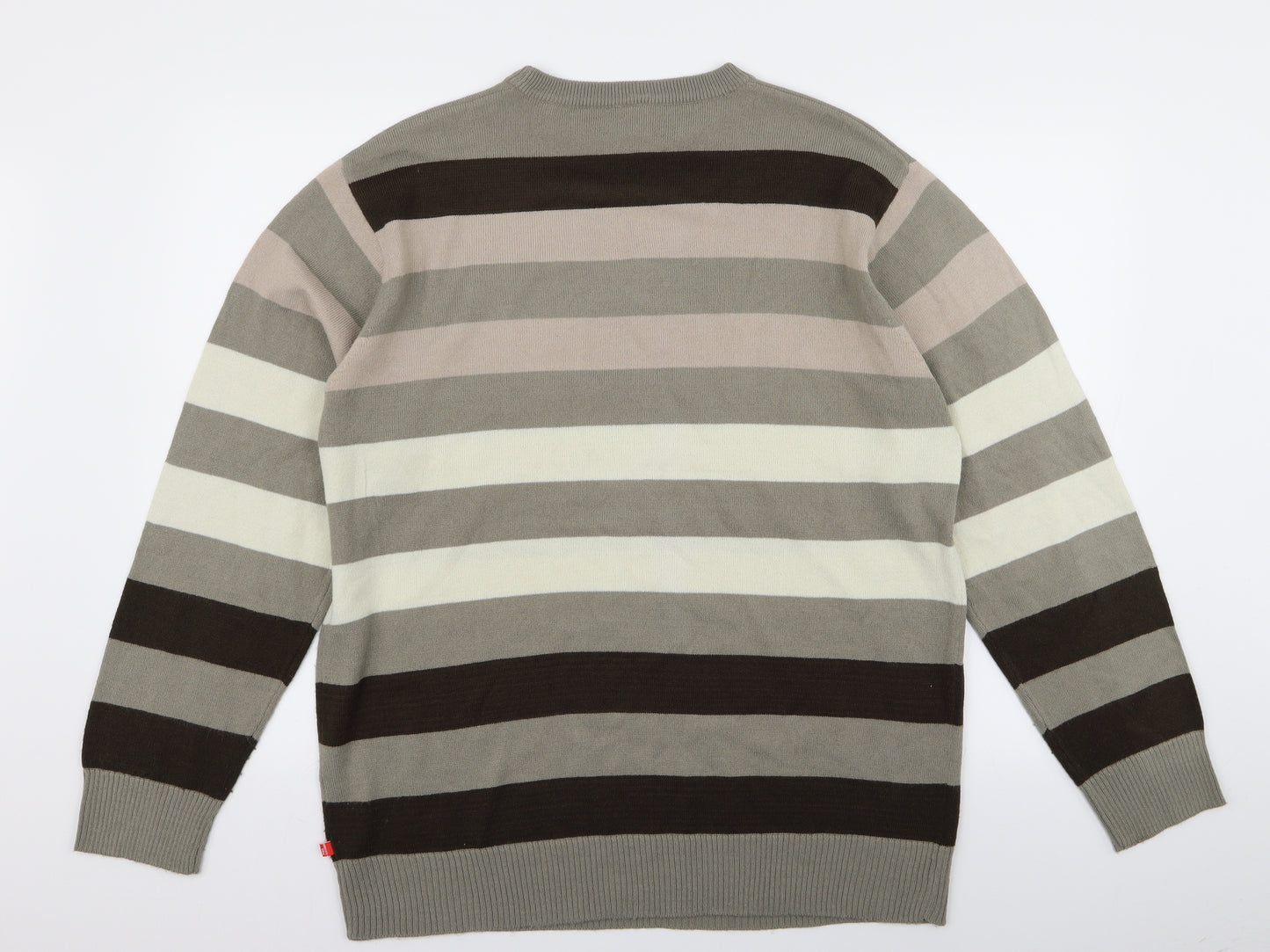 Pod Mens Brown Striped  Pullover Jumper Size M
