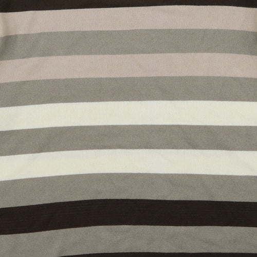 Pod Mens Brown Striped  Pullover Jumper Size M