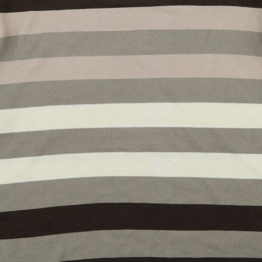 Pod Mens Brown Striped  Pullover Jumper Size M