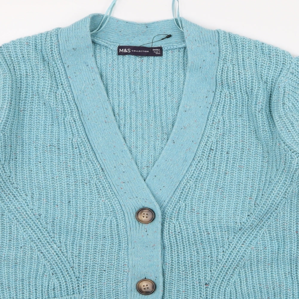 m&s Womens Blue   Cardigan Jumper Size S
