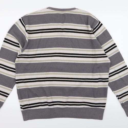 Hutson Harbour Womens Grey Striped  Pullover Jumper Size L