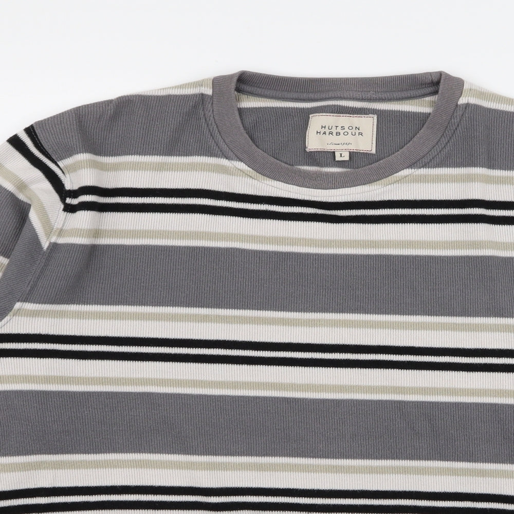 Hutson Harbour Womens Grey Striped  Pullover Jumper Size L