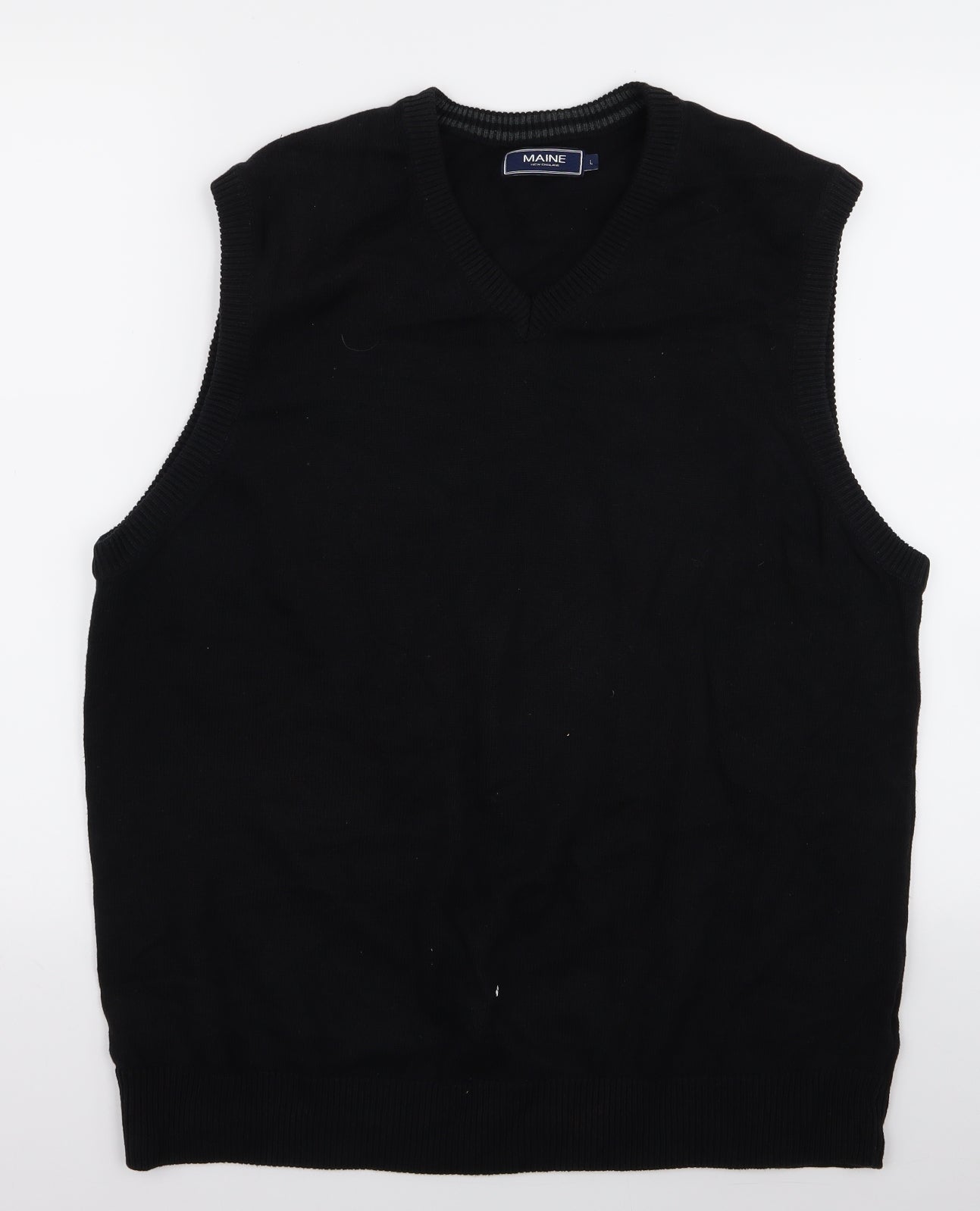 Maine Mens Black   Vest Jumper Size L