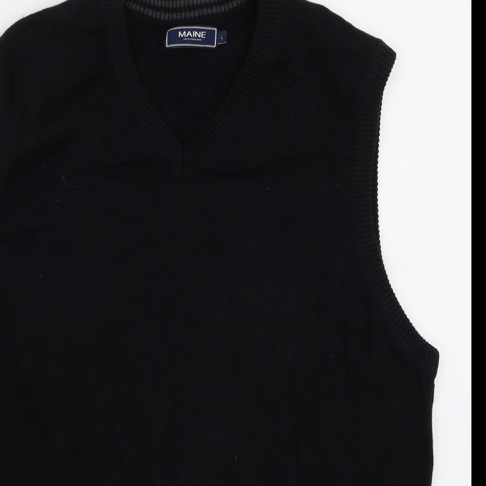 Maine Mens Black   Vest Jumper Size L