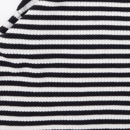 m&s Womens White Striped  Pullover Jumper Size M