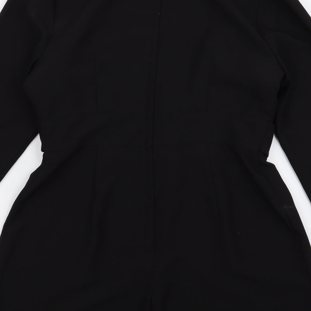 petite Womens Black  Ramie Playsuit One-Piece Size 10