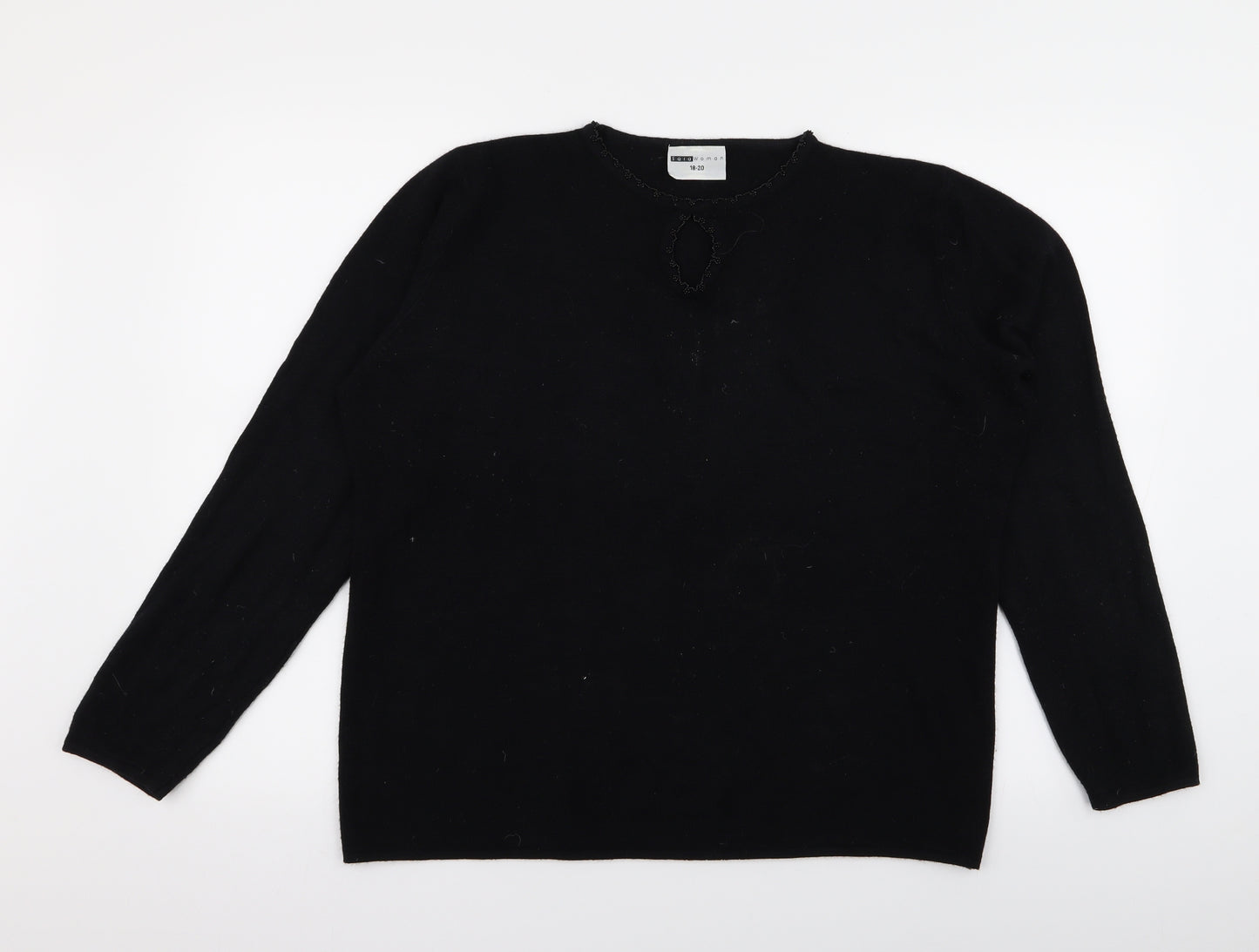 Sara Womens Black   Pullover Jumper Size 18