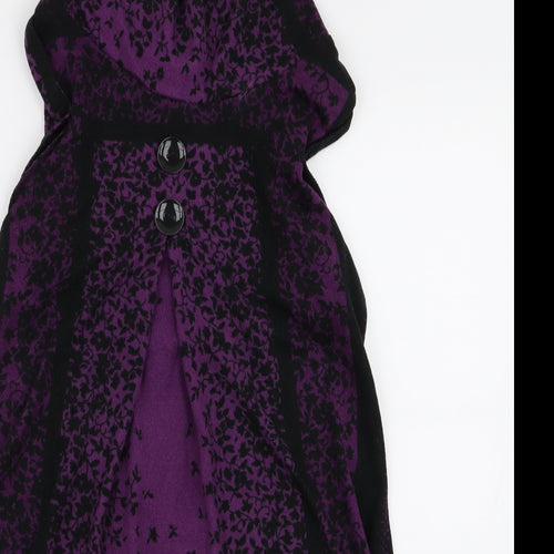 mandi Womens Purple Floral  A-Line  Size 10