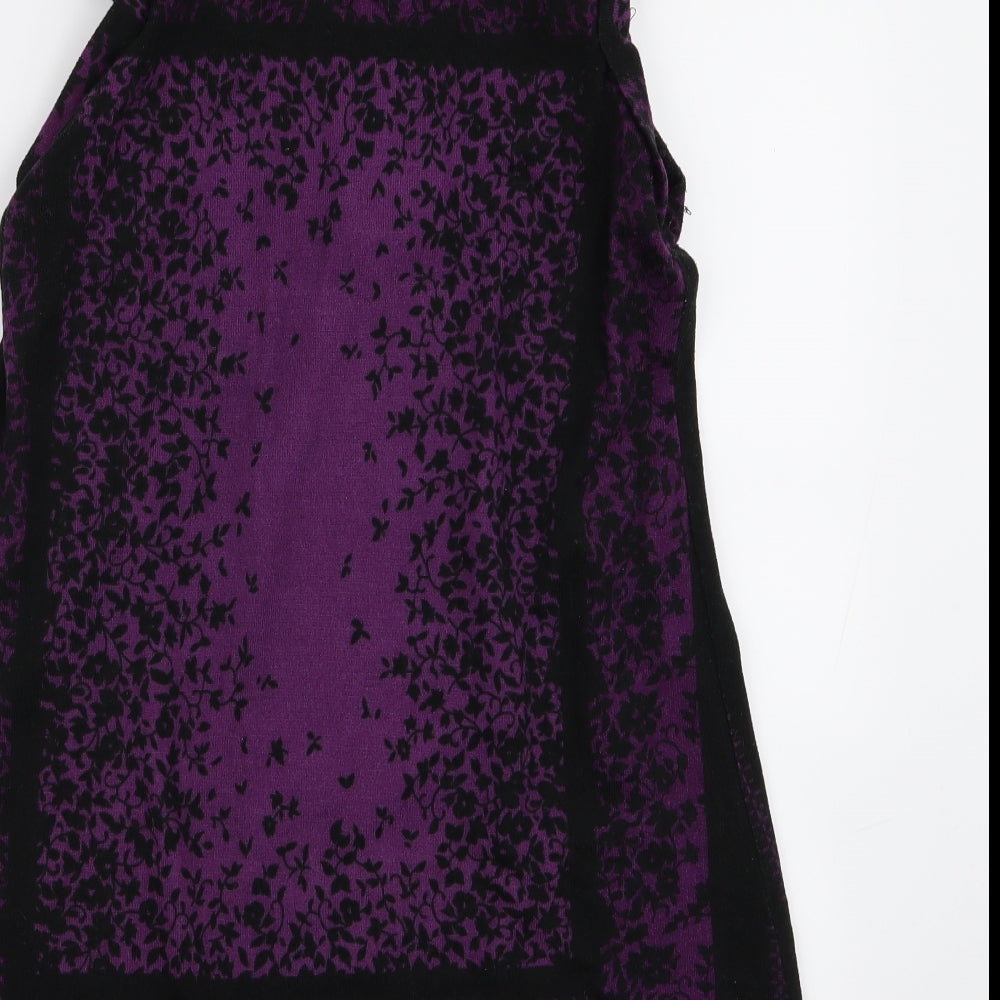 mandi Womens Purple Floral  A-Line  Size 10