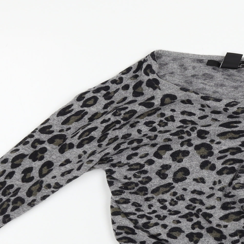 Mango Womens Multicoloured Animal Print  Cape Jumper Size XL