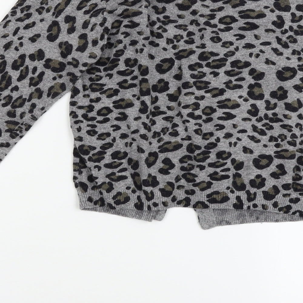 Mango Womens Multicoloured Animal Print  Cape Jumper Size XL