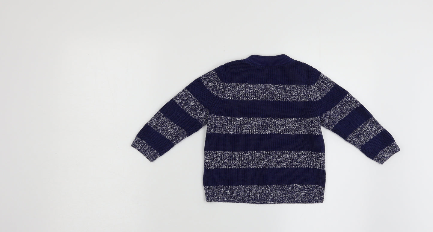 Arket Boys Blue Striped  Pullover Jumper Size 3 Years
