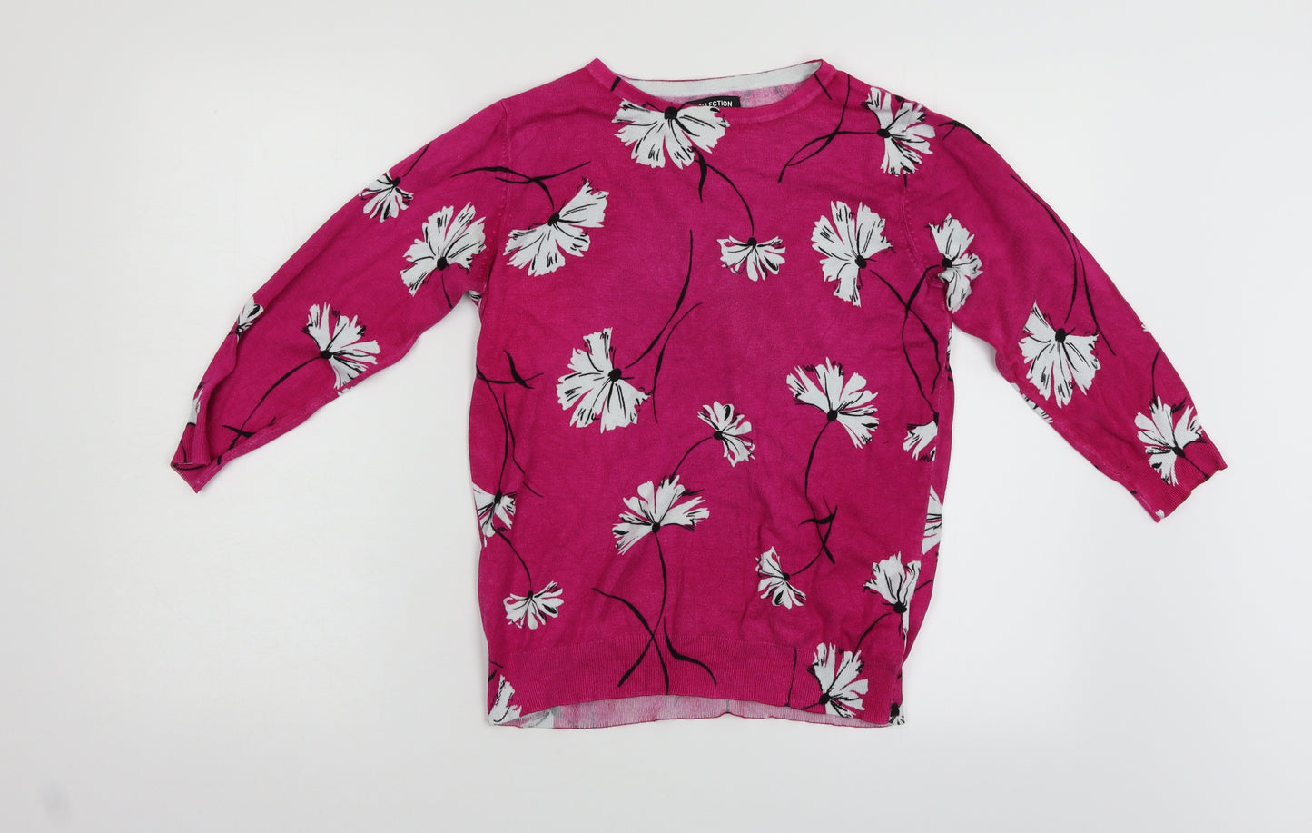 Debenhams Womens Pink Floral  Pullover Jumper Size 12