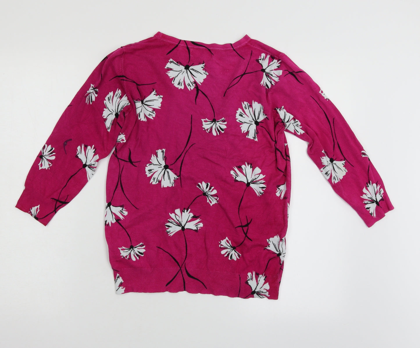 Debenhams Womens Pink Floral  Pullover Jumper Size 12