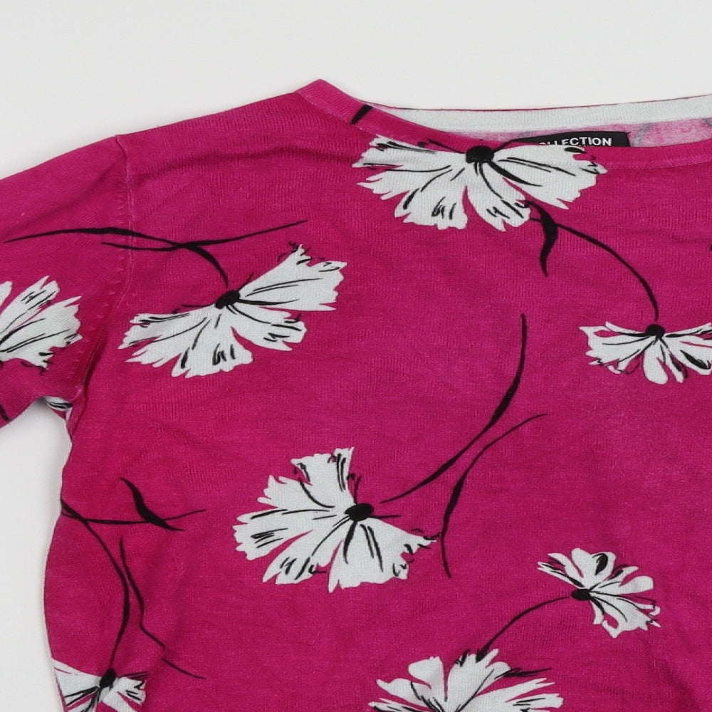 Debenhams Womens Pink Floral  Pullover Jumper Size 12