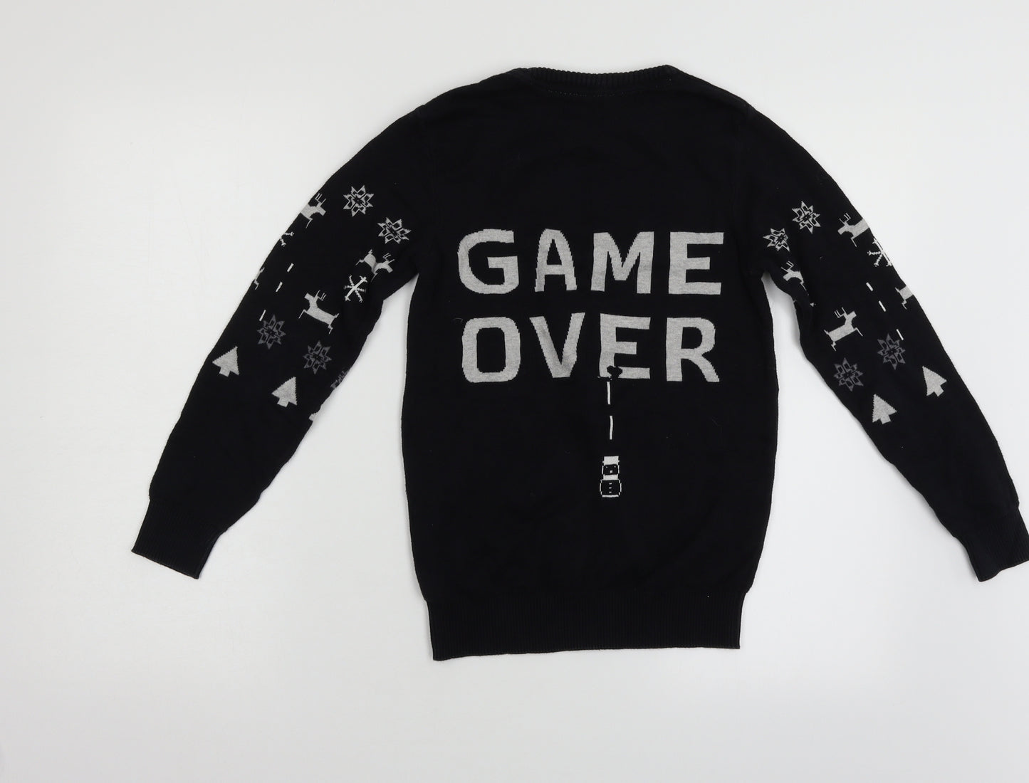 NEXT Boys Black   Pullover Jumper Size 10-11 Years  - Xmas