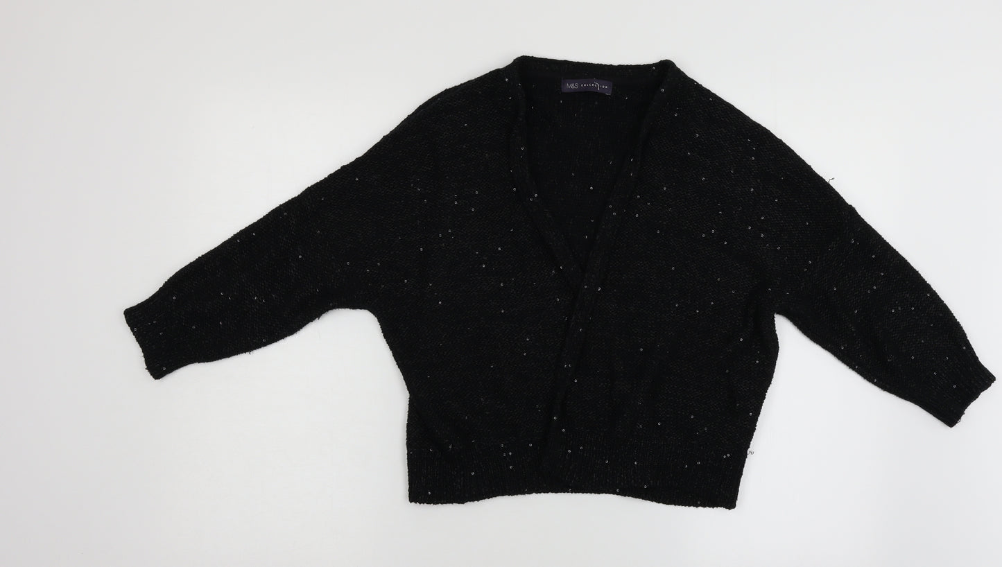 M&S Womens Black   Cardigan Jumper Size 16