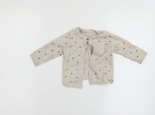 Front view of Tu Baby Beige Cardigan Jumper, size 3-6, Months