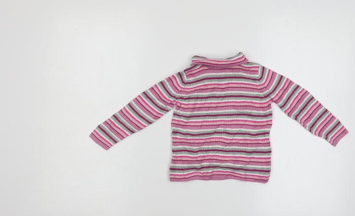 George Baby Multicoloured Striped Henley Jumper Size 12-18 Months