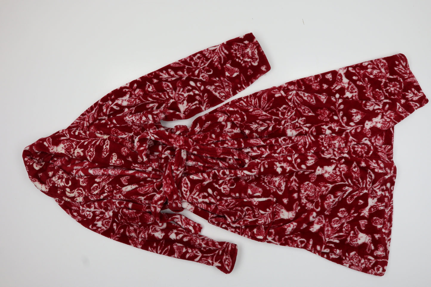 M&S Womens Red Floral  Kimono Pyjama Top Size 8
