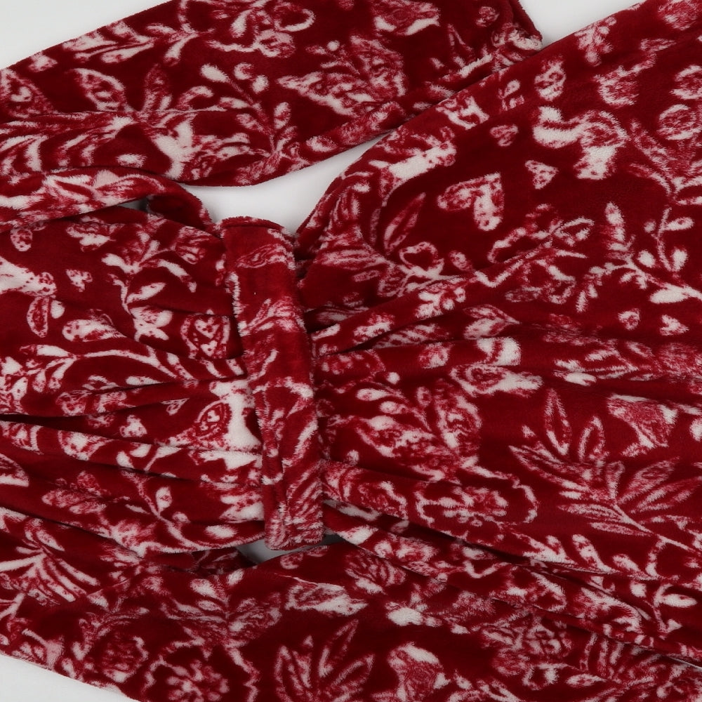 M&S Womens Red Floral  Kimono Pyjama Top Size 8