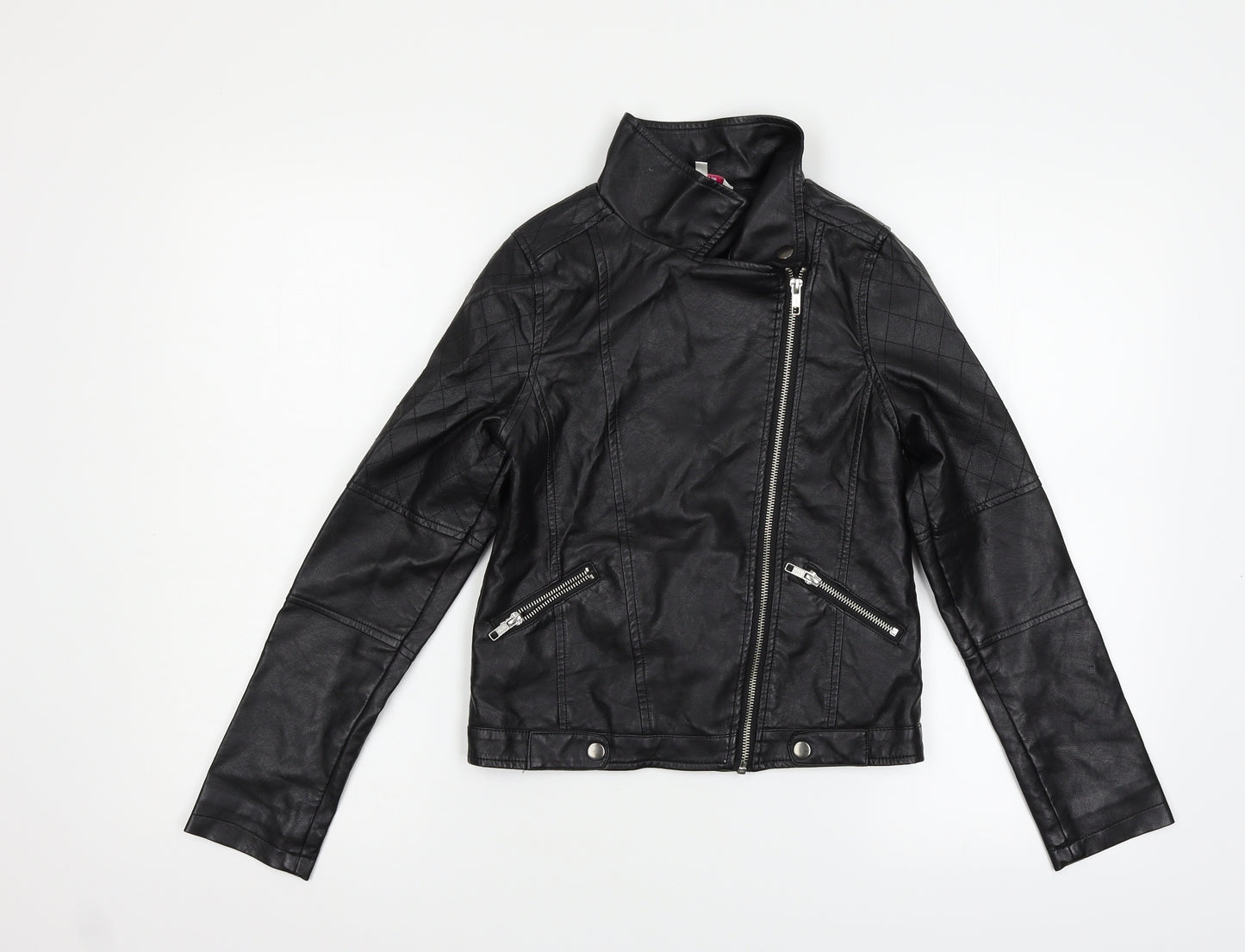 Peacocs Girls Black   Motorcycle Jacket Jacket Size 11-12 Years