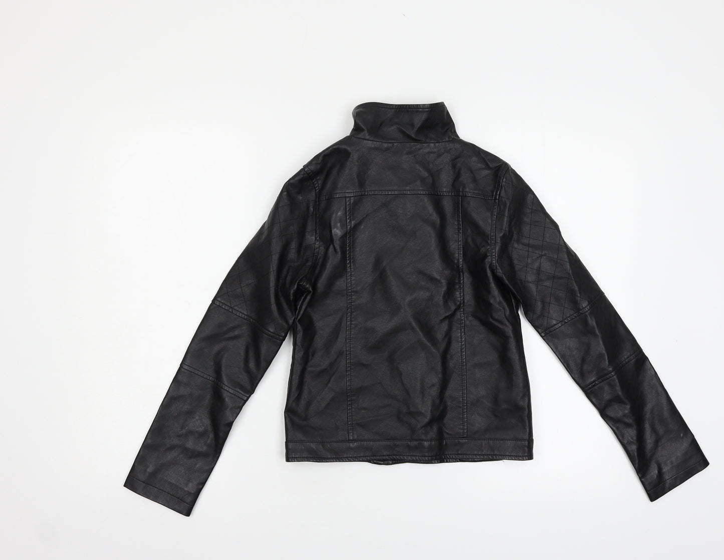 Peacocs Girls Black   Motorcycle Jacket Jacket Size 11-12 Years