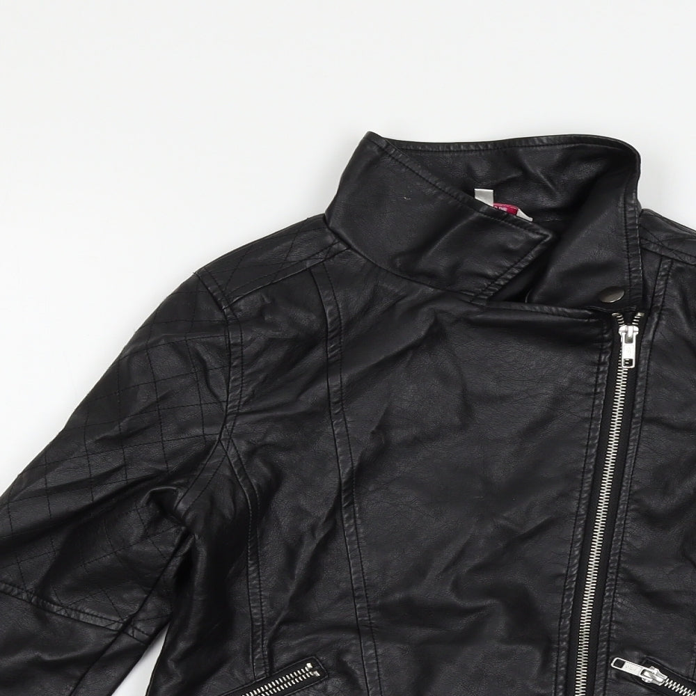 Peacocs Girls Black   Motorcycle Jacket Jacket Size 11-12 Years