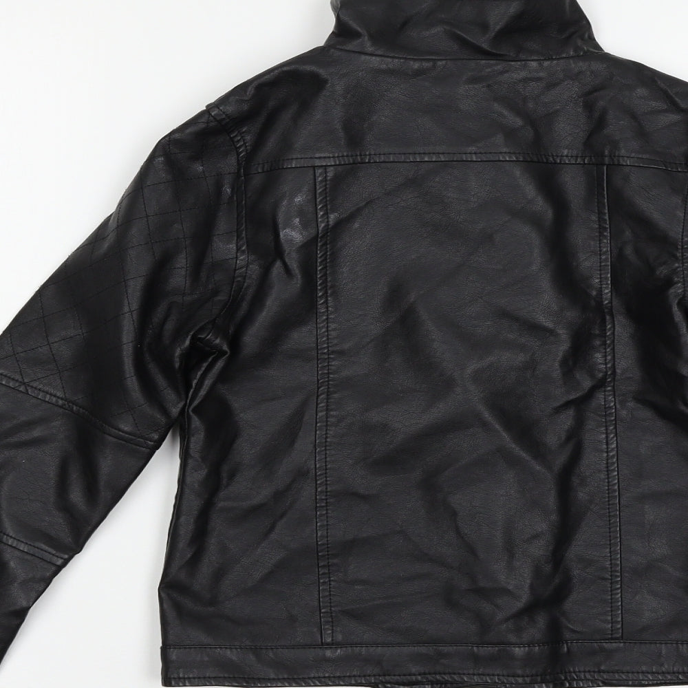 Peacocs Girls Black   Motorcycle Jacket Jacket Size 11-12 Years
