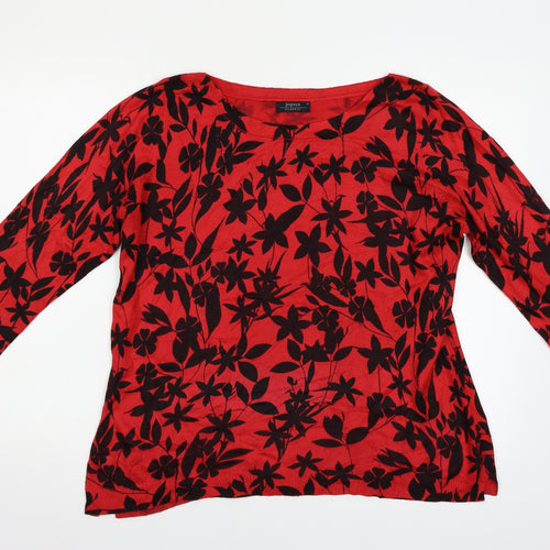 Papaya Womens Red Floral  Pullover Jumper Size 14