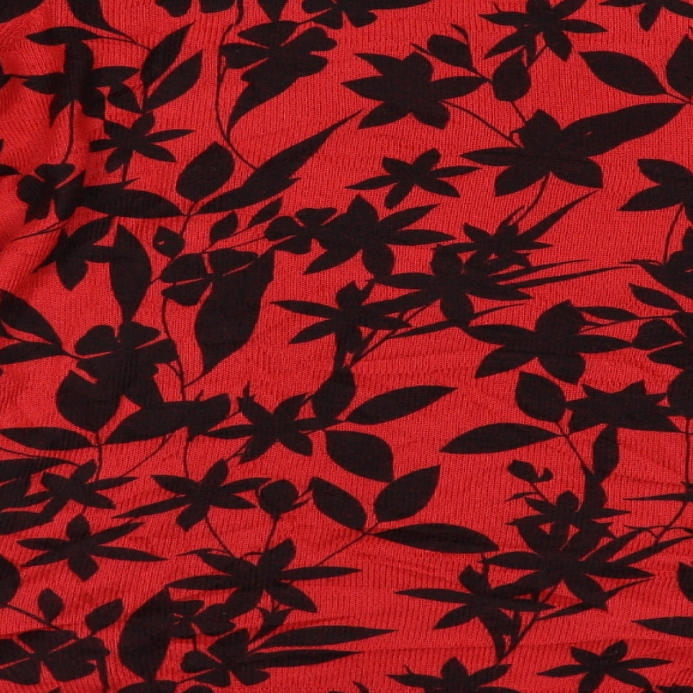 Papaya Womens Red Floral  Pullover Jumper Size 14