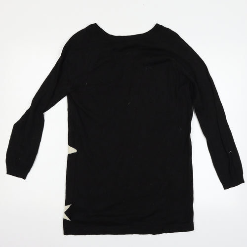 H&M Womens Black Geometric  Pullover Jumper Size 10