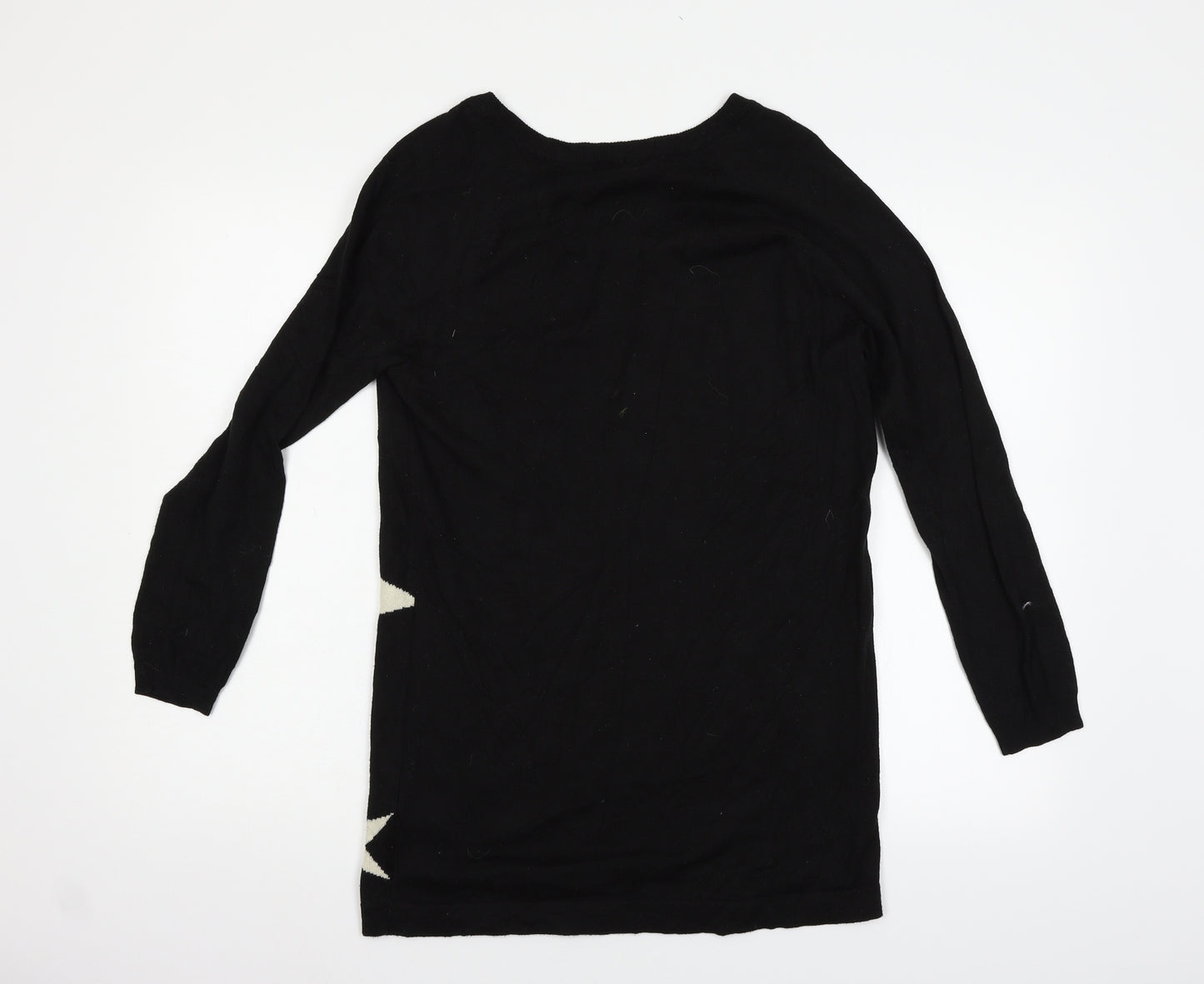 H&M Womens Black Geometric  Pullover Jumper Size 10