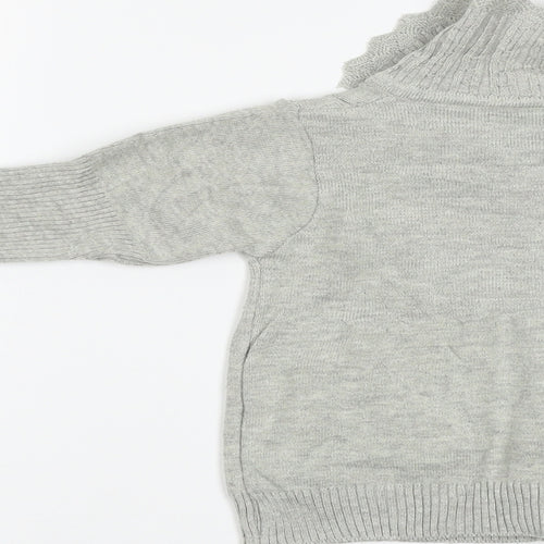 Preworn Girls Grey   Cardigan Jumper Size 3 Years