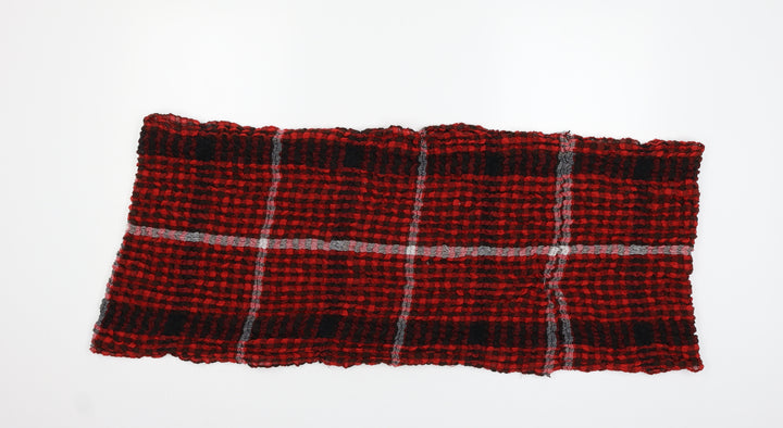 Preworn Womens Red Check   Scarf   - snood