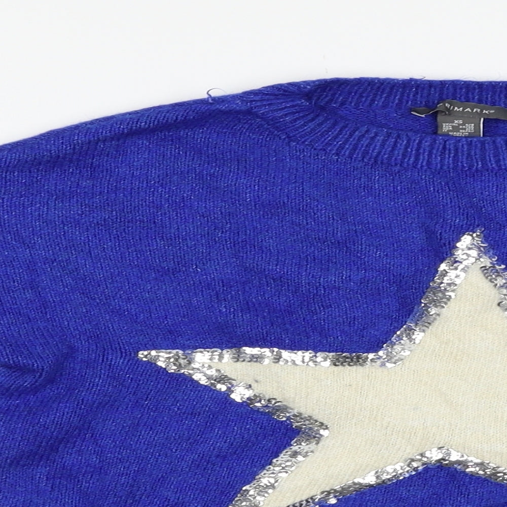 Primark Womens Blue   Pullover Jumper Size XS