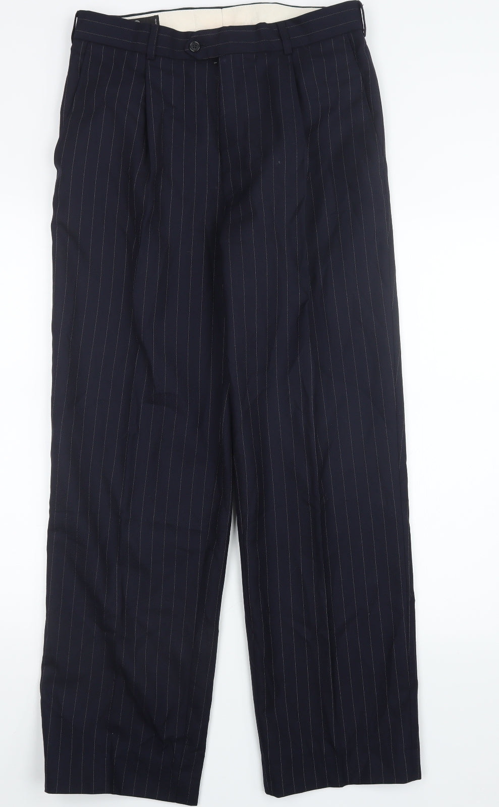 Preworn Mens Blue Striped  Trousers  Size 32 in