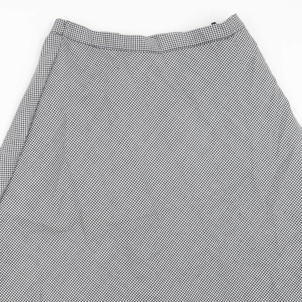 Country Collection Womens Black Houndstooth  A-Line Skirt Size 14