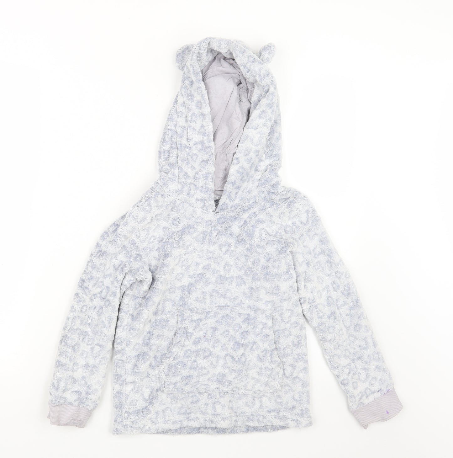 Debenhams Girls Grey Animal Print  Top One Piece Size 7-8 Years