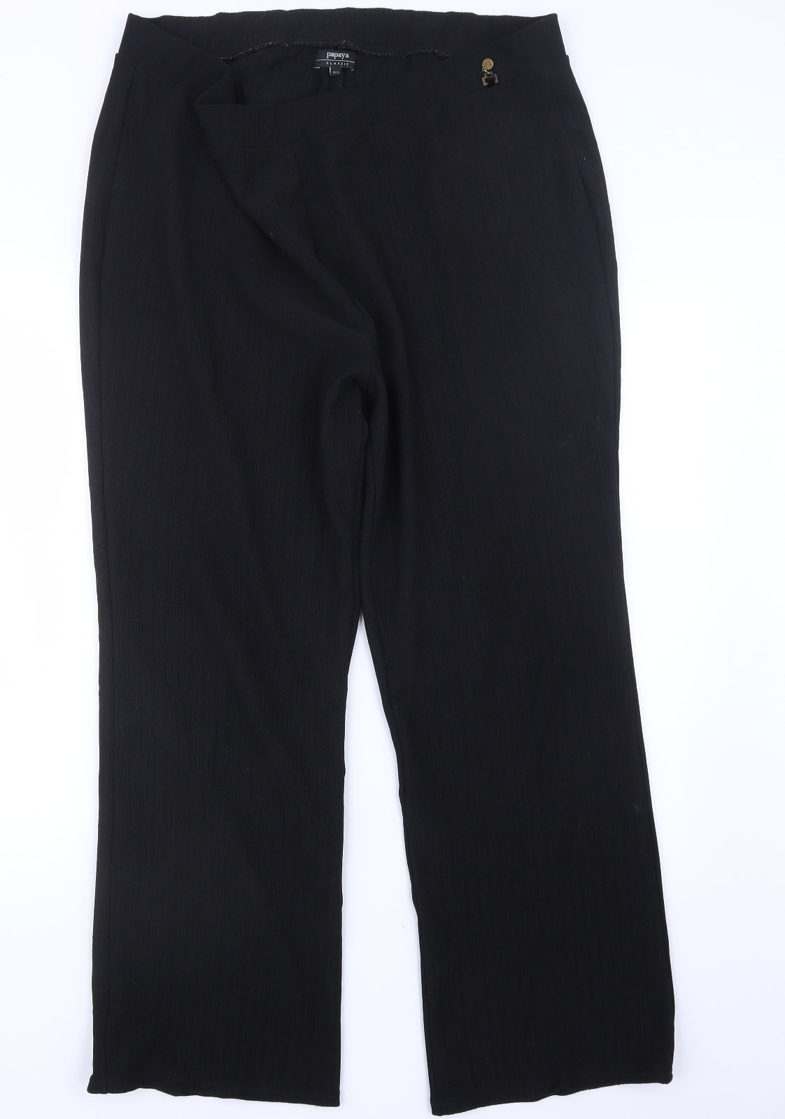 Papaya Womens Black   Trousers  Size 22 L29 in