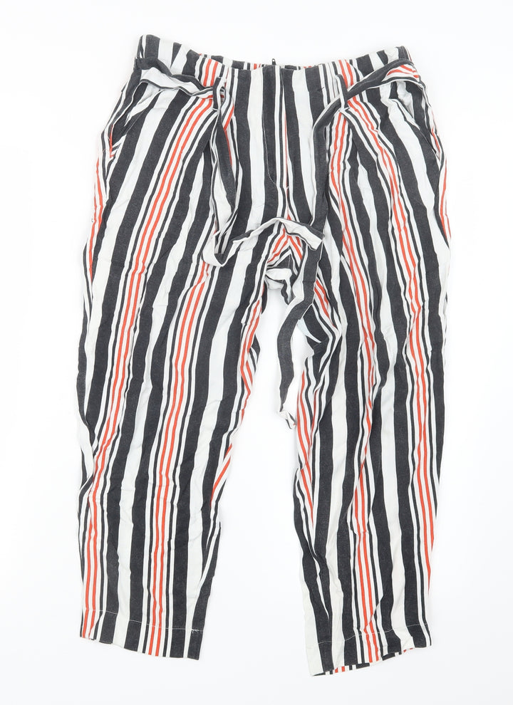 River Island Womens Black Striped  Trousers  Size 8 L22 in