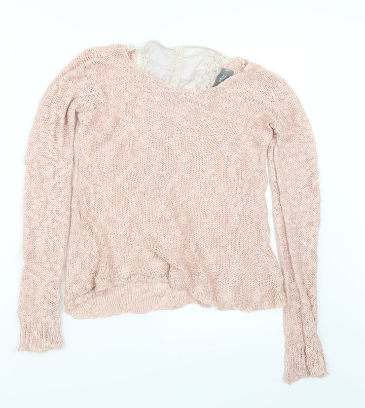 Apricot Womens Pink Knit Pullover Jumper Size S