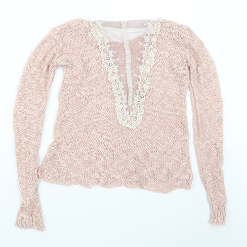 Apricot Womens Pink  Knit Pullover Jumper Size S
