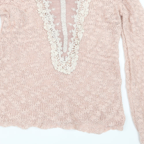 Apricot Womens Pink  Knit Pullover Jumper Size S