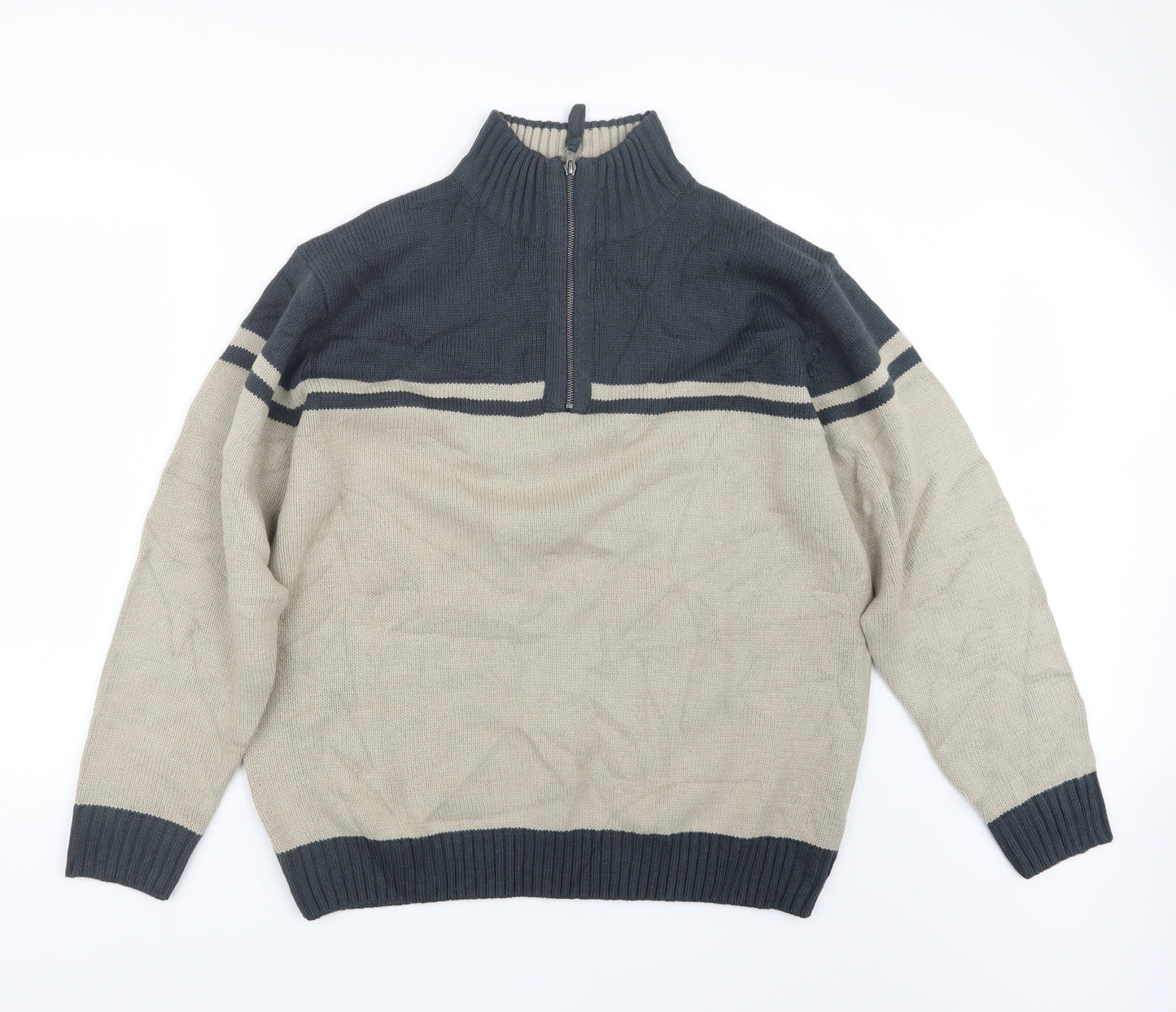 Cedar Wood State Mens Beige  Knit Pullover Sweatshirt Size XL