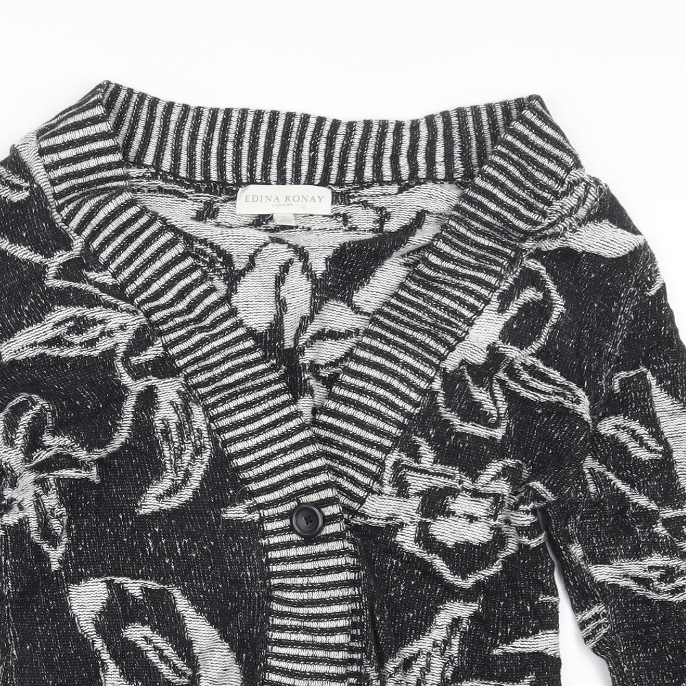 Edina Ronay Womens Black  Knit Cardigan Jumper Size 12