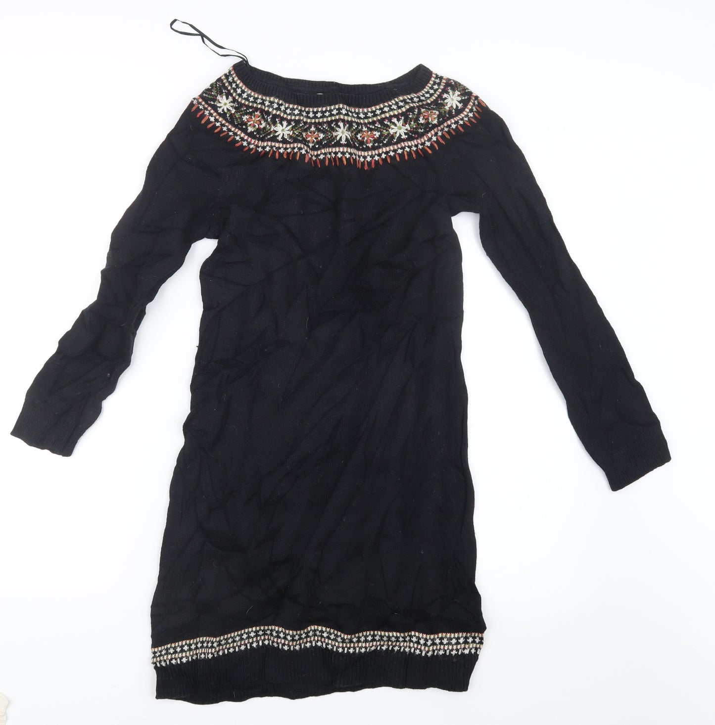 Monsoon Womens Black  Knit Pullover Jumper Size 8  - Long