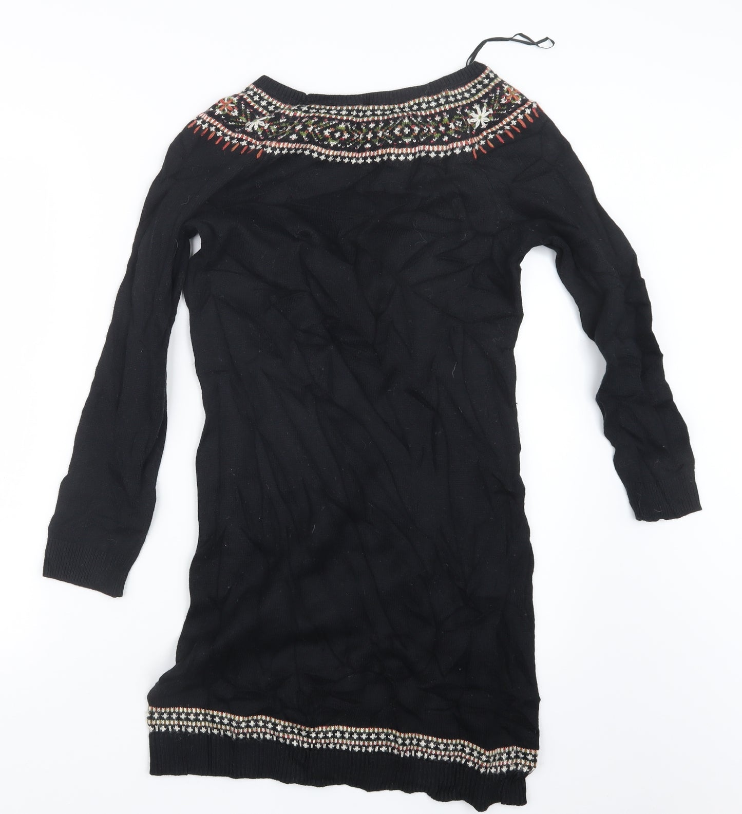 Monsoon Womens Black  Knit Pullover Jumper Size 8  - Long