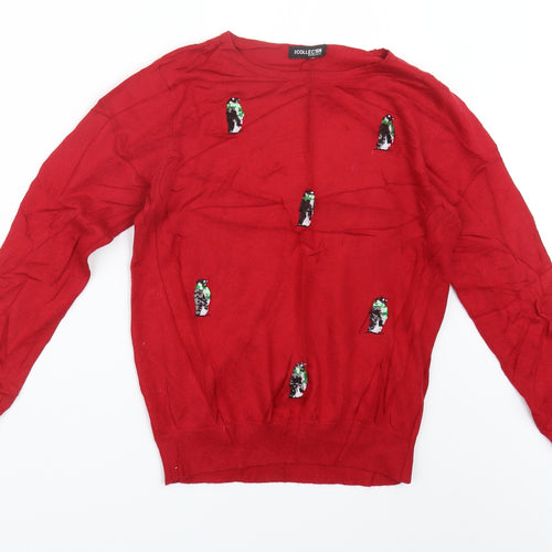 Debenhams Womens Red  Knit Pullover Jumper Size 14